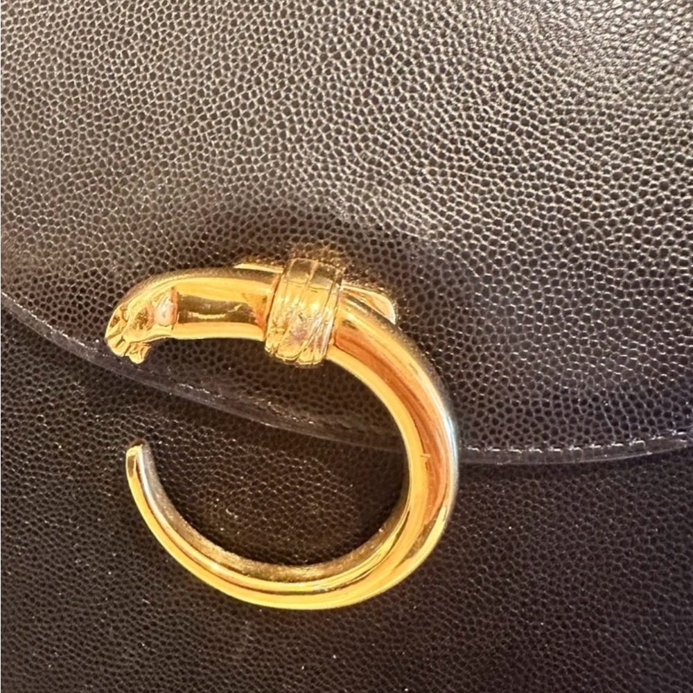 Cartier Panthere Black Shoulder Bag, Gold